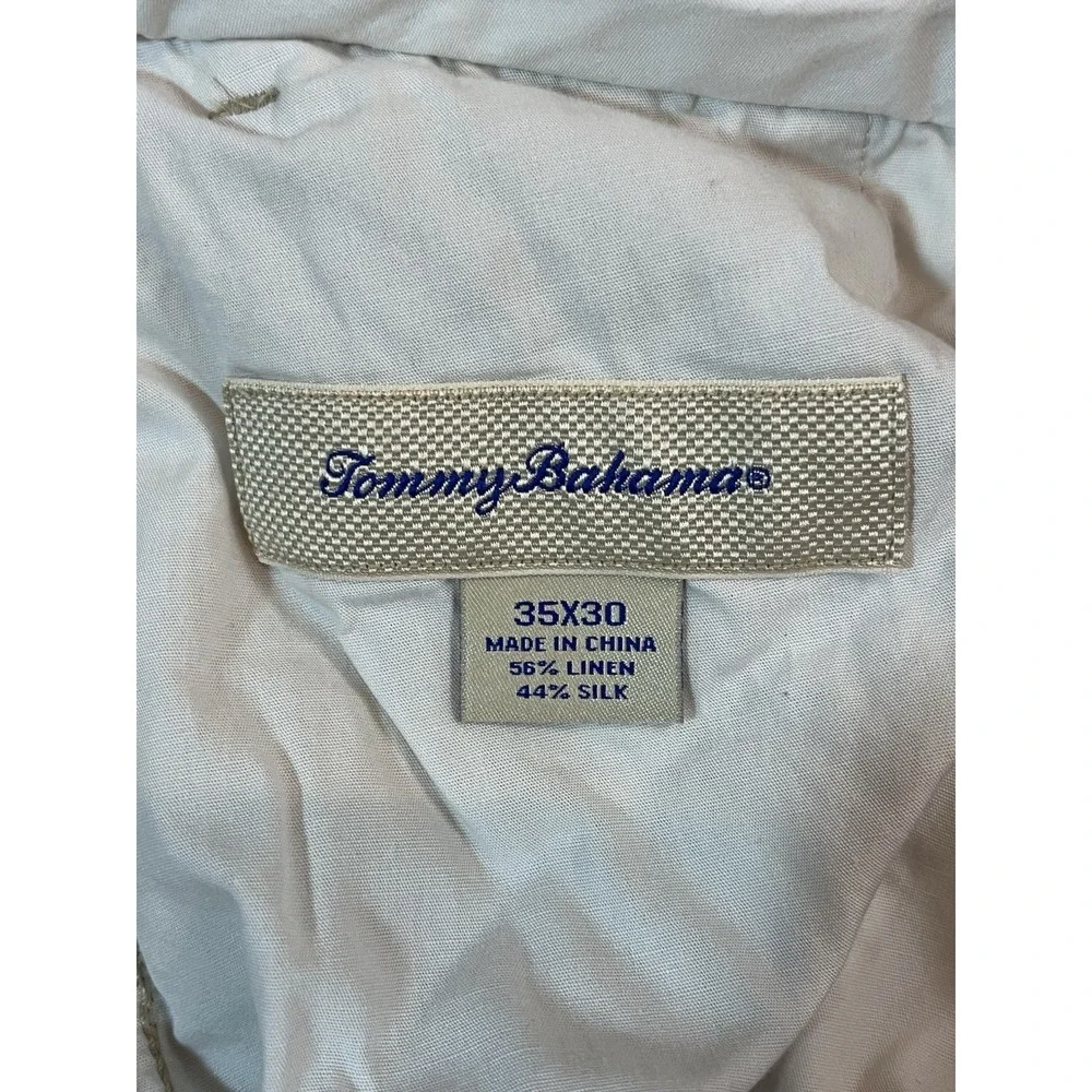 Tommy Bahama‎ Pants Mens 35X30 Chinos Linen Silk Blend Lightweight Beige Khaki